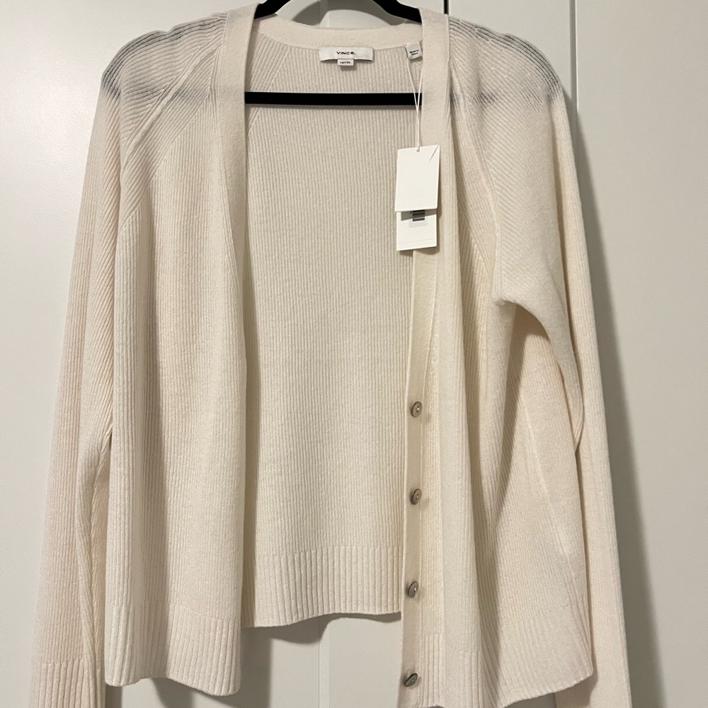 Vince Cream cashmere Cardigan Sweater NWT // Sz 1X